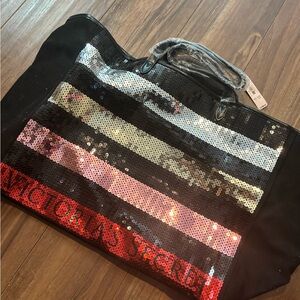 Victoria's Secret Glam Sequin Tote - Black, Silver, Pink, Red